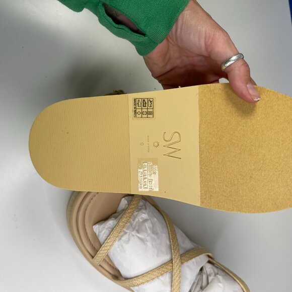 Stuart Weitzman Tan Wheat Fia-Fine Raffia Summerlift Platform Sandals Size 9B - Picture 3 of 10